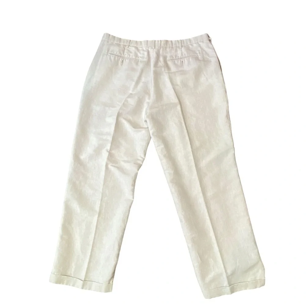Havana Shirt Co. men's size 42/32 Linen Blend Cream Trouser Pant Vacation Cruise
